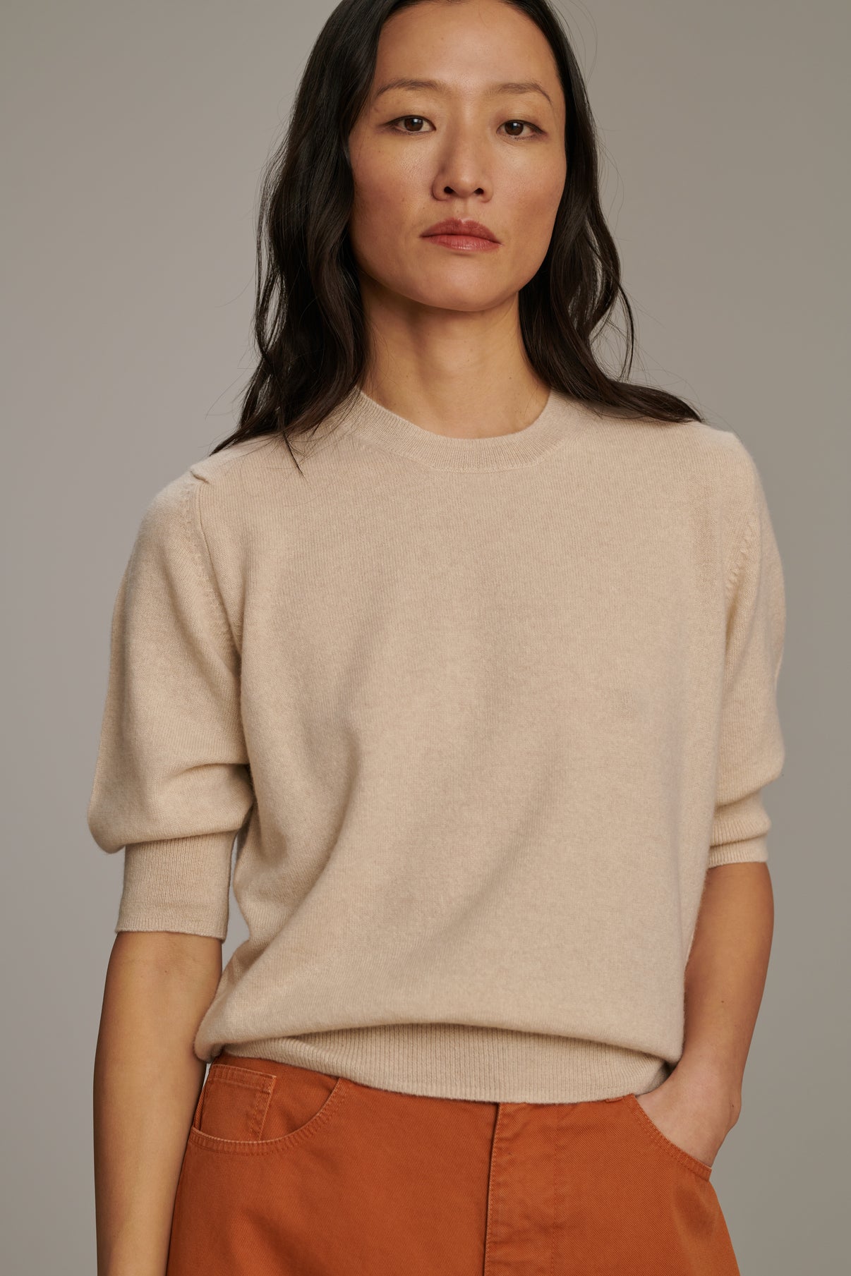 Pull Baie - Écru - Cachemire - Femme vue 1