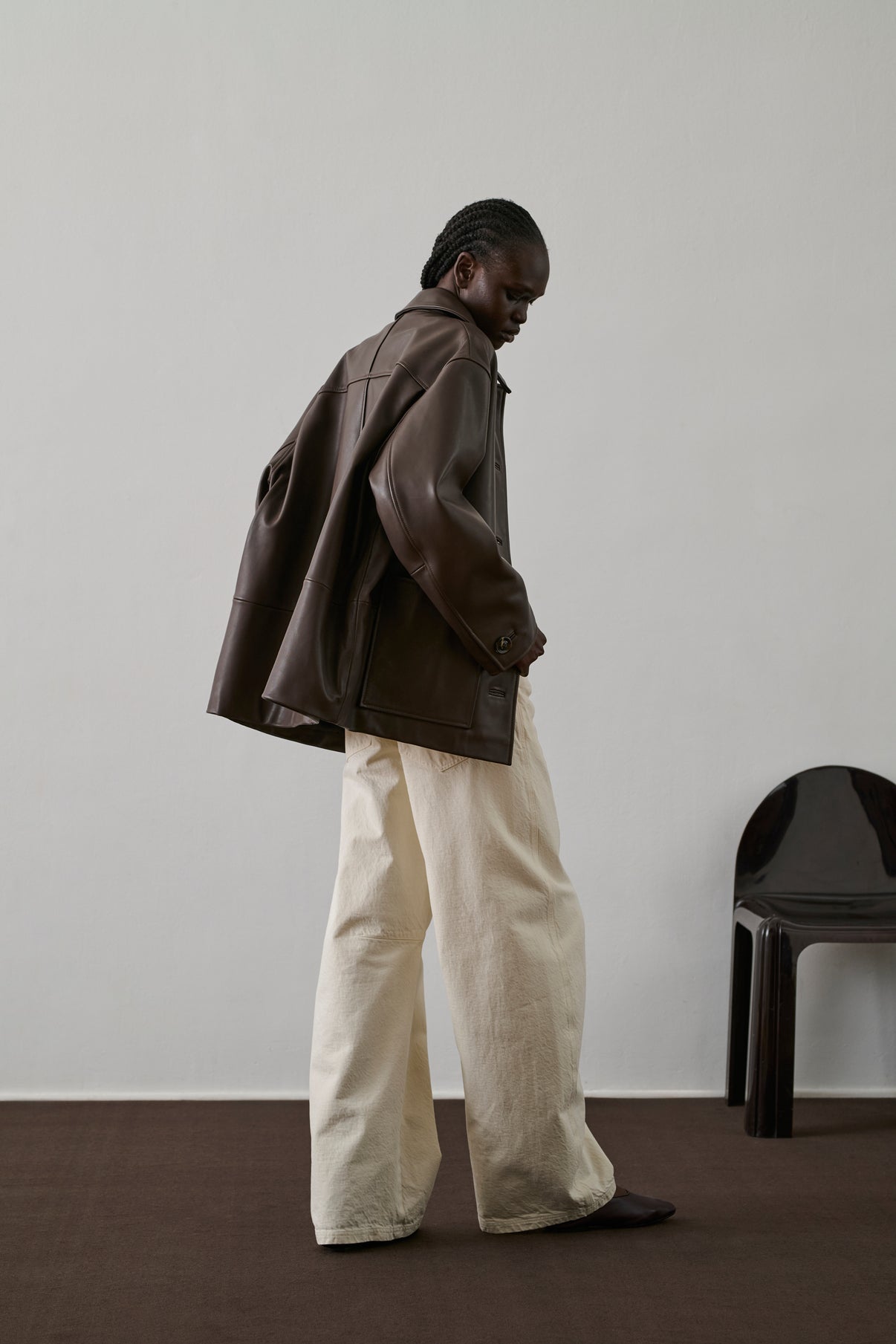 Veste Vincenzo - Taupe - Cuir - Femme vue 4