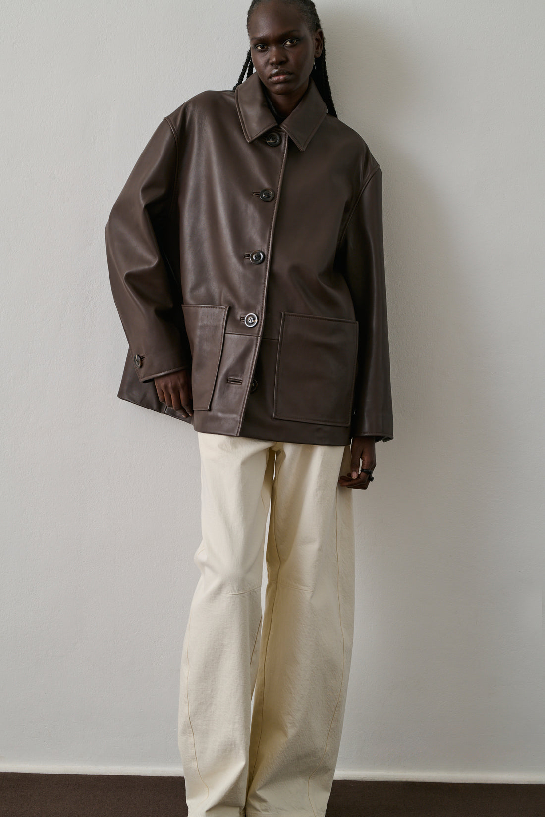 Veste Vincenzo - Taupe - Cuir - Femme