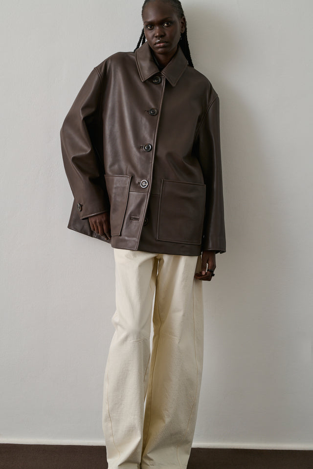 Veste Vincenzo - Taupe - Cuir - Femme