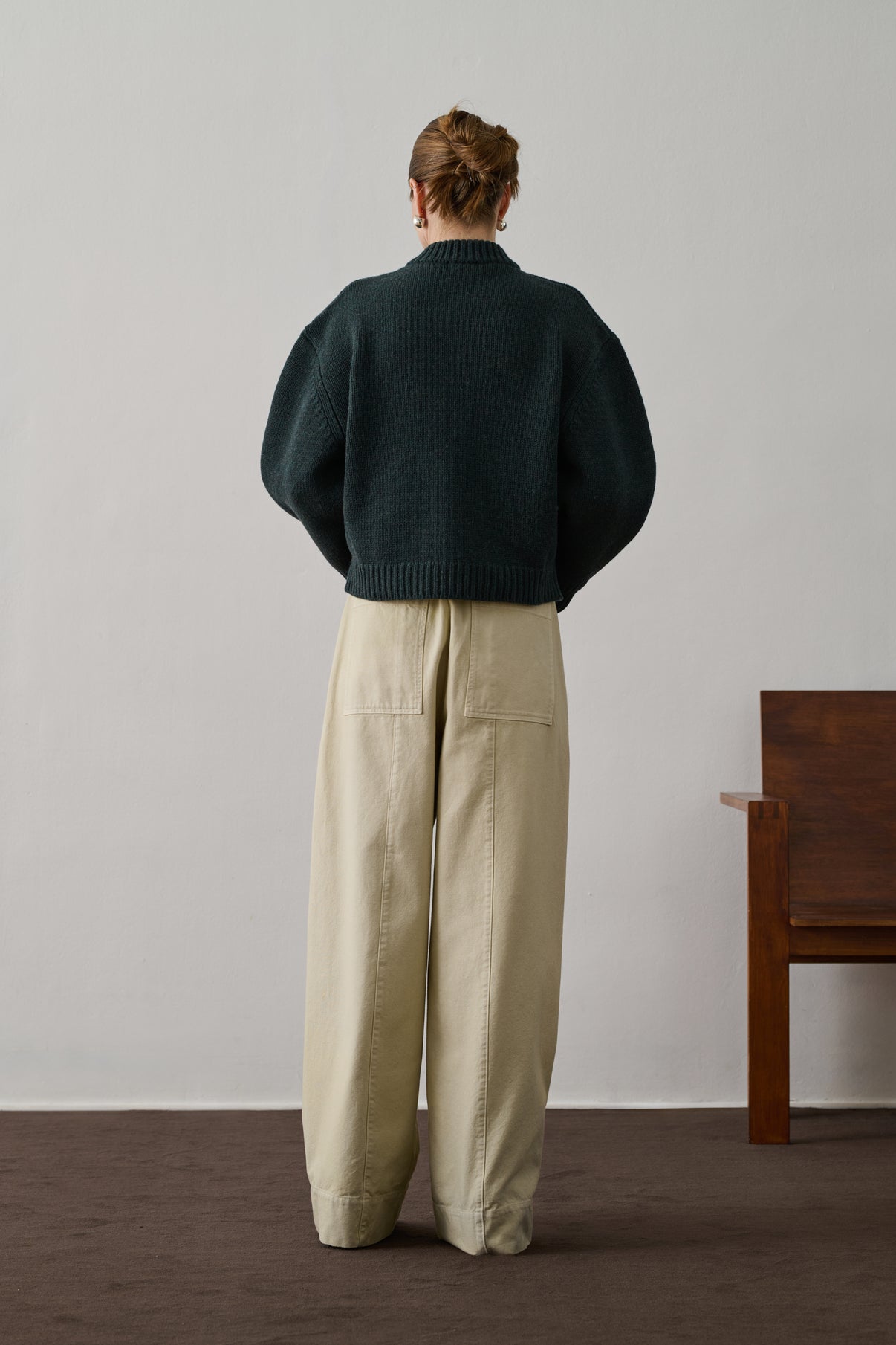 Cardigan Leonard - Vert Forêt - Laine - Femme vue 2