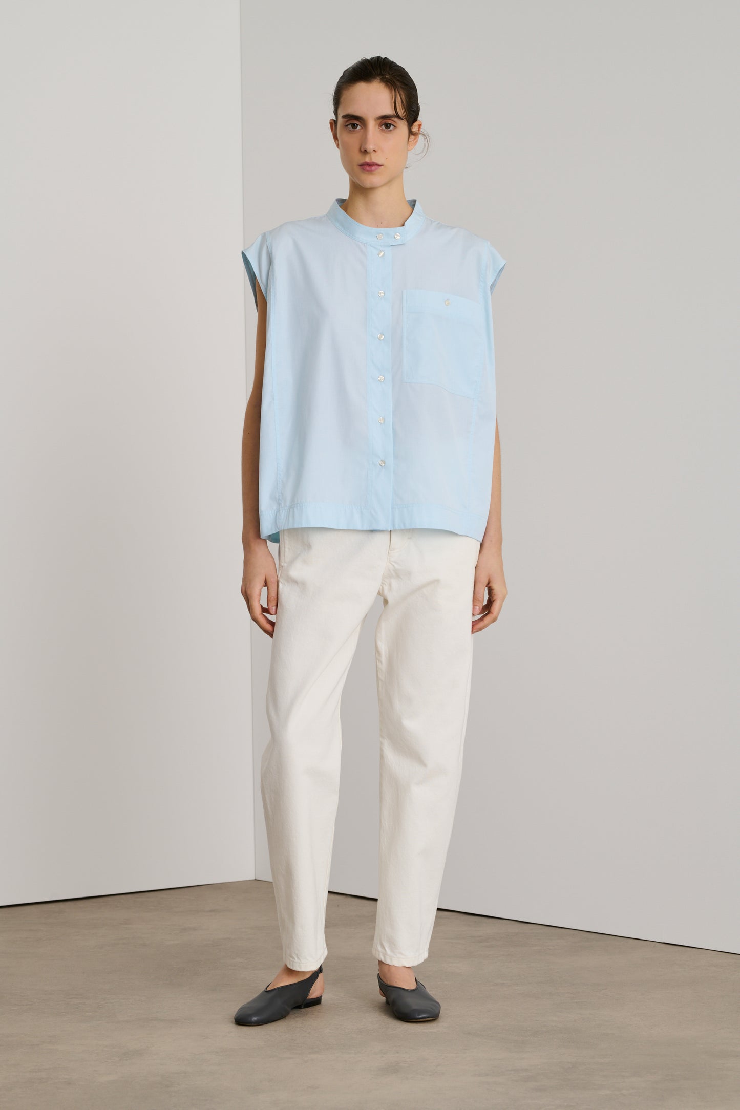 Blouse Estonie - Bleu Opâle - Coton - Femme