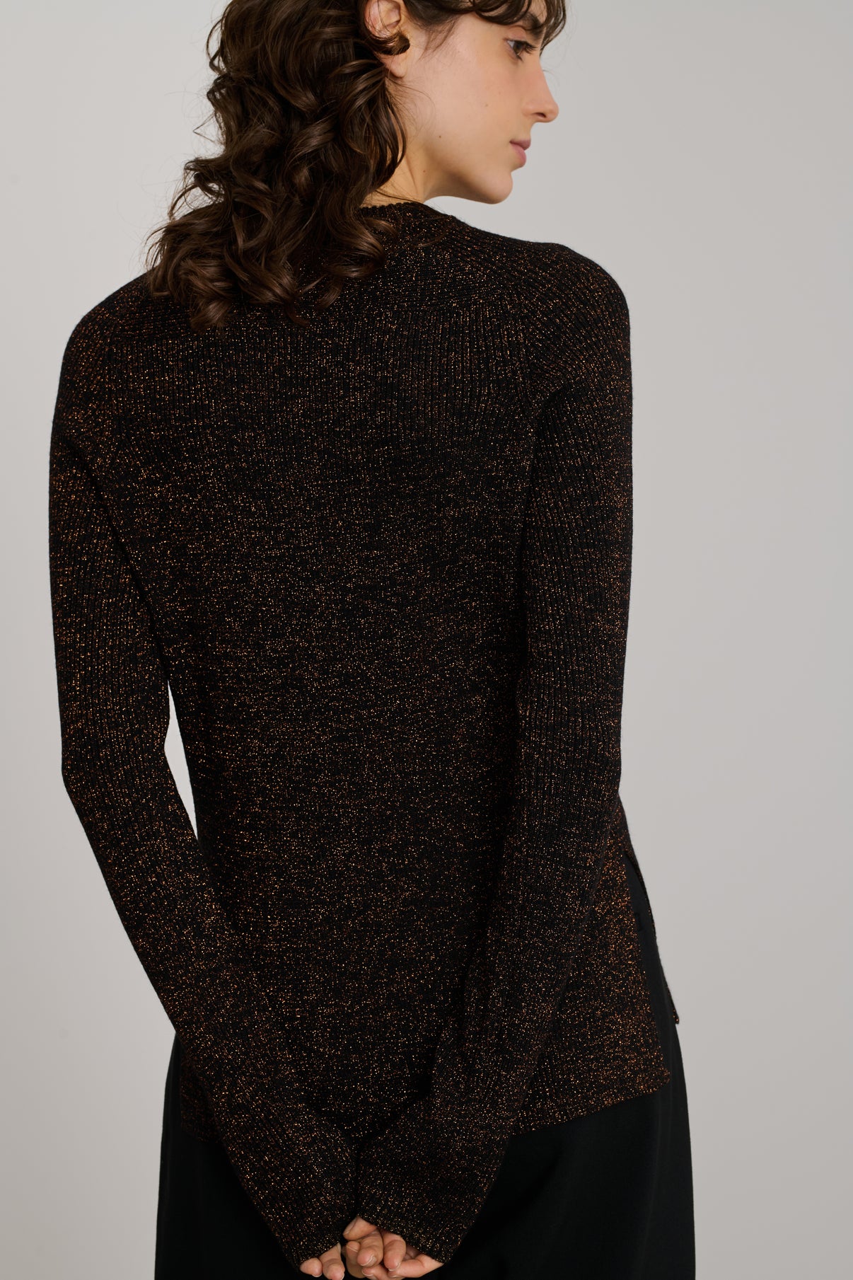 Pull Verona - Noir/Caramel - Femme vue 4